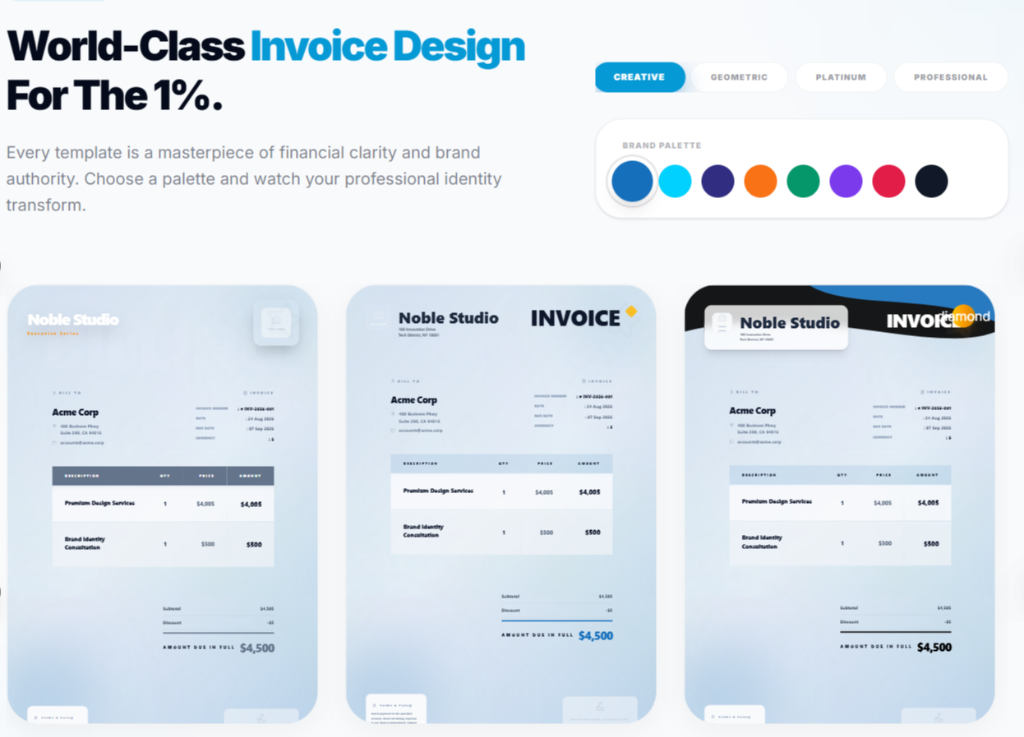 Nobevra World-Class Invoice Templates